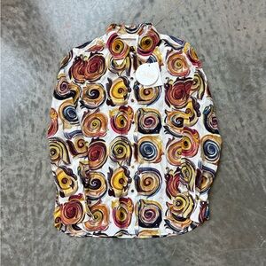 Chloé Women’s Swirl Pattern Silk Shirt Size 36 / 4 US